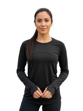 lululemon athletica Black Long-Sleeve Performance Tee Size L